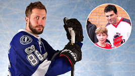 Никита КУЧЕРОВ на Матче звезд НХЛ-2017. Юный Никита КУЧЕРОВ и выступавший за "Авангард" Яромир ЯГР.