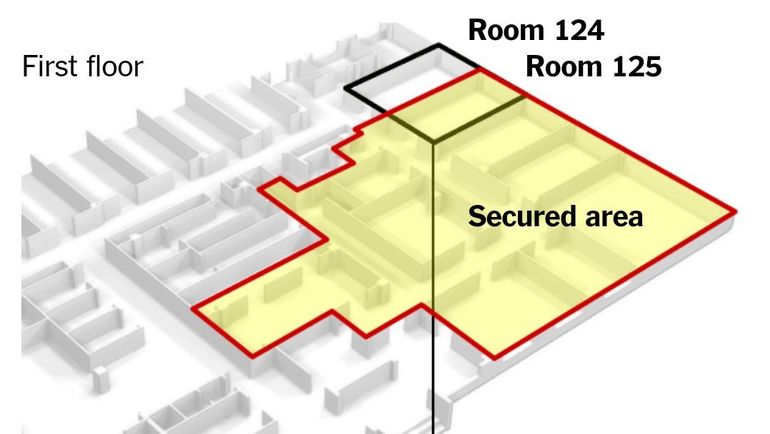 Схема передачи допинг-проб в лаборатории Сочи из места их хранения (помещение 125) в офис Григория Родченкова и его помощников (офис 124). Фото twitter.com/GammaCounter Схема передачи допинг-проб в лаборатории Сочи из места их хранения (помещение 125) в офис Григория Родченкова и его помощников (офис 124). Фото twitter.com/GammaCounter