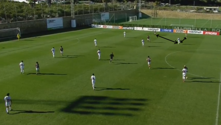 Ханни дает слишком много пространства соперникам, владеющим мячом. Ханни дает слишком много пространства соперникам, владеющим мячом.