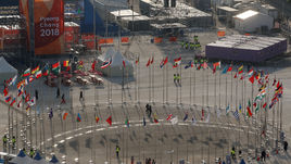 Сегодня. Пхенчхан. Флаги участвующих стран.