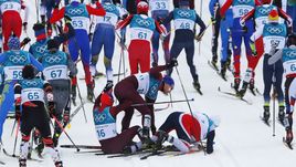 Сегодня. Пхенчхан. Падение Андрея ЛАРЬКОВА, Дениса СПИЦОВА и Симена КРЮГЕРА.