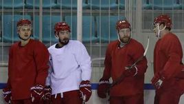 Сегодня. Пхенчхан. Тренировка сборной России по хоккею.