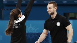 Сегодня. Пхенчхан. Анастасия БРЫЗГАЛОВА и Александр КРУШЕЛЬНИЦКИЙ взяли бронзу в дабл-миксте.