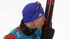 Вторник. Пхенчхан. Александр БОЛЬШУНОВ после финиша.