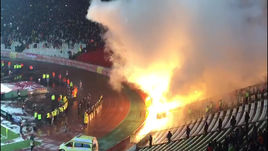 Дым Белграда. Фанаты ЦСКА и "Црвены" зажигают