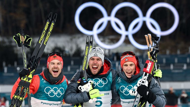 Немцы Йоханнес РИДЗЕК, Фабиан РИССЛЕ и Эрик ФРЕНЦЕЛЬ. Фото AFP Немцы Йоханнес РИДЗЕК, Фабиан РИССЛЕ и Эрик ФРЕНЦЕЛЬ. Фото AFP