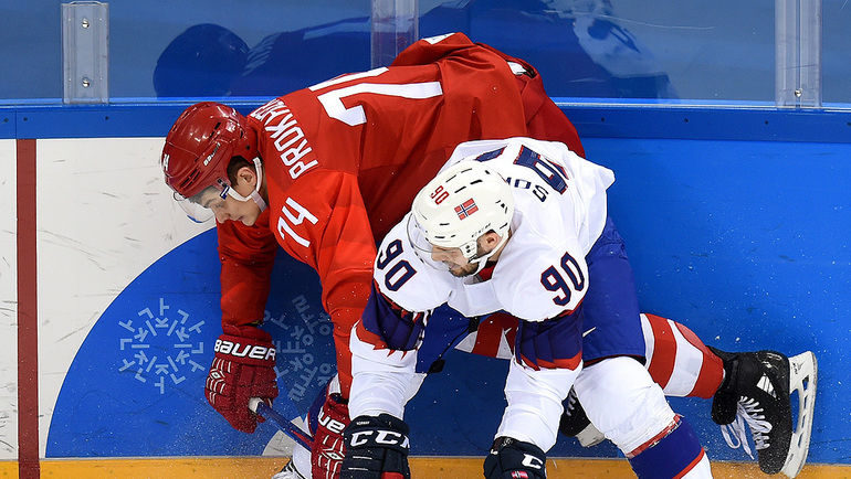 Среда. Пхенчхан. Россия - Норвегия - 6:1. Николай ПРОХОРКИН (№ 74). Фото ФХР, fhr.ru Среда. Пхенчхан. Россия - Норвегия - 6:1. Николай ПРОХОРКИН (№ 74). Фото ФХР, fhr.ru