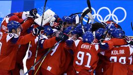 Среда. Пхенчхан. Чехия - США - 3:2. Чехи празднуют выход в полуфинал.