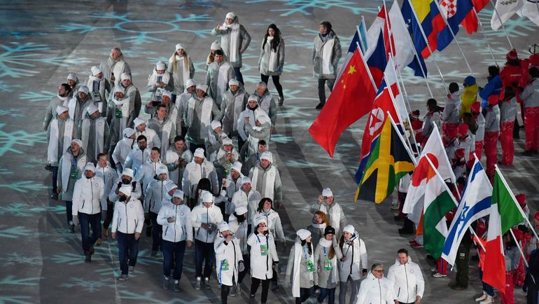 Российские спортсмены на церемонии закрытия Олимпийских игр. Фото REUTERS Российские спортсмены на церемонии закрытия Олимпийских игр. Фото REUTERS