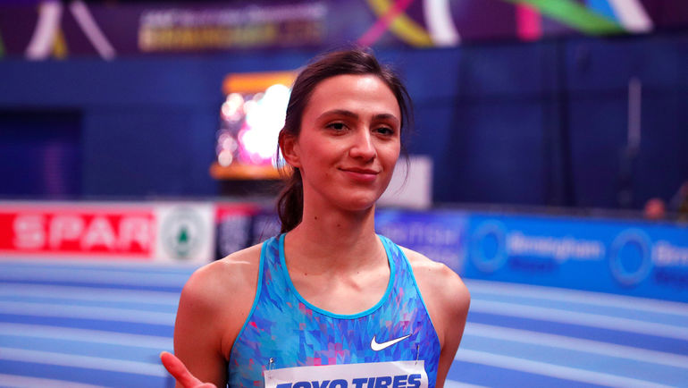 Четверг. Бирмингем. Мария ЛАСИЦКЕНЕ выиграла золотую медаль. Фото REUTERS Четверг. Бирмингем. Мария ЛАСИЦКЕНЕ выиграла золотую медаль. Фото REUTERS