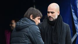 Сегодня. Манчестер. "Манчестер Сити" - "Челси" - 1:0. Антонио КОНТЕ и Пеп ГВАРДЬОЛА.