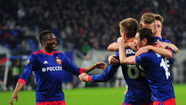 Вчера. Лион. "Лион" - ЦСКА - 2:3. Армейцы празднуют гол Понтуса Вернблума.