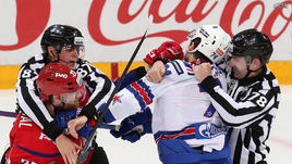 Драка в матче "Локомотив" - СКА.