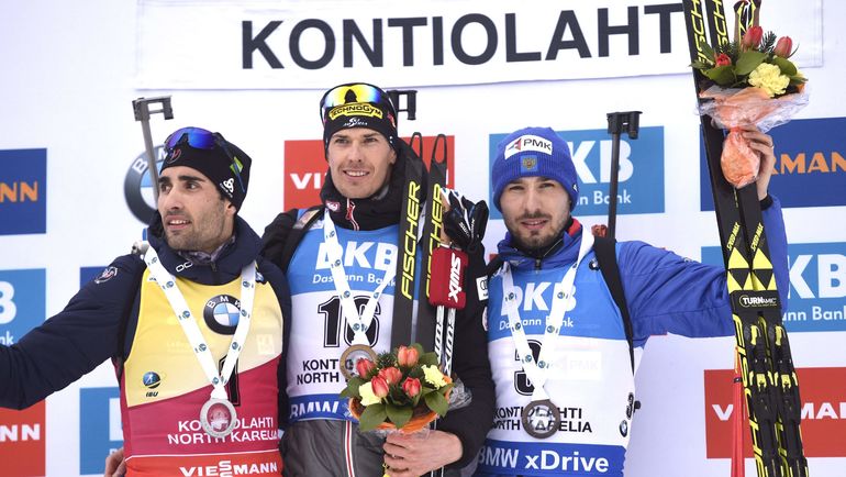 Подиум после масс-старта на этапе Кубка мира в Контиолахти. Фото AFP Подиум после масс-старта на этапе Кубка мира в Контиолахти. Фото AFP
