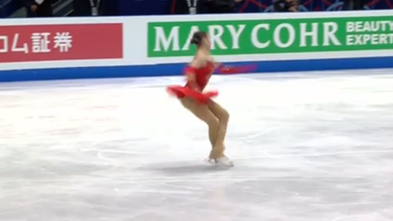 Падение Загитовой после каскада тройной лутц - тройной риттбергер. Падение Загитовой после каскада тройной лутц - тройной риттбергер.