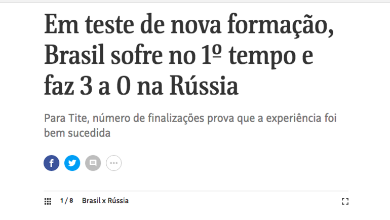 Портал Folha de S.Paulo о матче Россия - Бразилия (0:3). Портал Folha de S.Paulo о матче Россия - Бразилия (0:3).