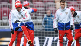 Тренировка сборной России.