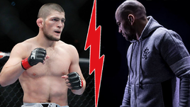 Хабиб НУРМАГОМЕДОВ (слева) против Артема ЛОБОВА.