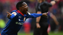 Воскресенье. Москва. ЦСКА - "Краснодар" - 2:1. Радость автора дубля Ахмеда МУСЫ.