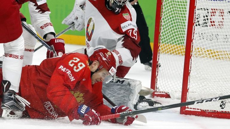 7 мая 2018. Чемпионат мира. Матч сборных Белорусии и России. Илья КАБЛУКОВ. Фото REUTERS 7 мая 2018. Чемпионат мира. Матч сборных Белорусии и России. Илья КАБЛУКОВ. Фото REUTERS