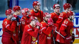 Игроки сборной Росии после поражения от канадцев в 1/4 финала чемпионата мира-2018.
