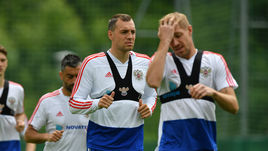 Тренировка сборной России.