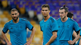 Карим БЕНЗЕМА, Криштиану РОНАЛДУ и Гарет БЭЙЛ.