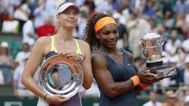 Мария ШАРАПОВА и Серена УИЛЬЯМС после финала Roland Garros-2013.