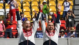 14 августа 2016 года. Рио-де-Жанейро. Екатерина МАКАРОВА и Елена ВЕСНИНА - олимпийские чемпионы.