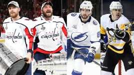 Евгений КУЗНЕЦОВ, Александр ОВЕЧКИН, Никита КУЧЕРОВ и Евгений МАЛКИН.