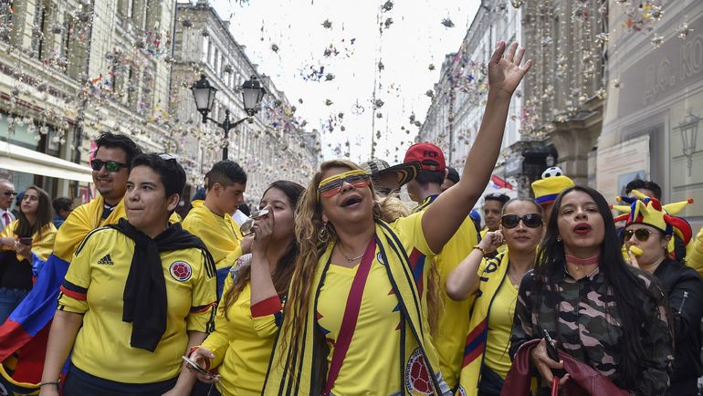 Болельщики на улицах Москвы. Фото AFP Болельщики на улицах Москвы. Фото AFP