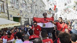 Болельщики на улицах Москвы.