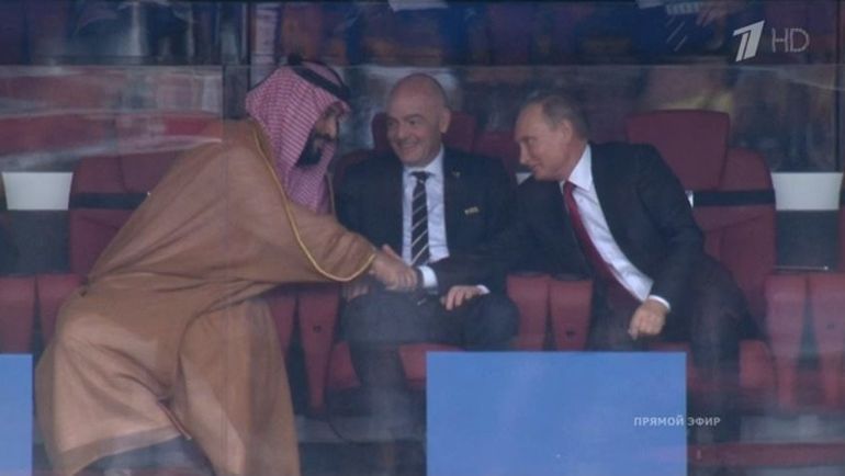 Владимир ПУТИН, Джанни ИНФАНТИНО и Мухаммед бен САЛМАН. Владимир ПУТИН, Джанни ИНФАНТИНО и Мухаммед бен САЛМАН.