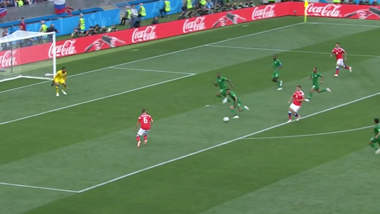 Россия – Саудовская Аравия: гол Дениса Черышева. Россия – Саудовская Аравия: гол Дениса Черышева.