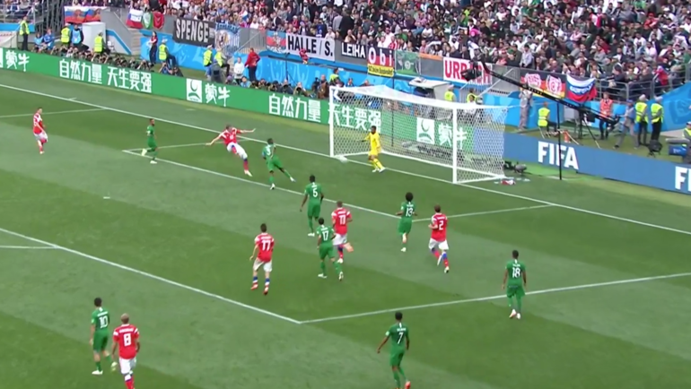 Россия – Саудовская Аравия: гол Артема Дзюбы. Россия – Саудовская Аравия: гол Артема Дзюбы.