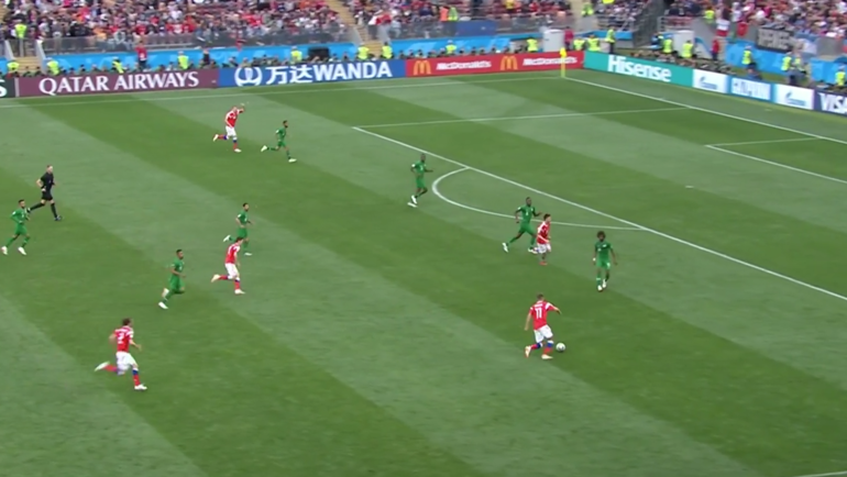 Россия - Саудовская Аравия: гол Александра Головина. Россия - Саудовская Аравия: гол Александра Головина.