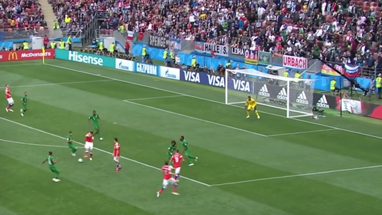 Россия - Саудовская Аравия: гол Александра Головина. Россия - Саудовская Аравия: гол Александра Головина.