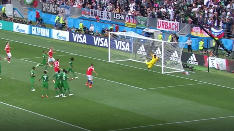 Россия - Саудовская Аравия: гол Александра Головина. Россия - Саудовская Аравия: гол Александра Головина.