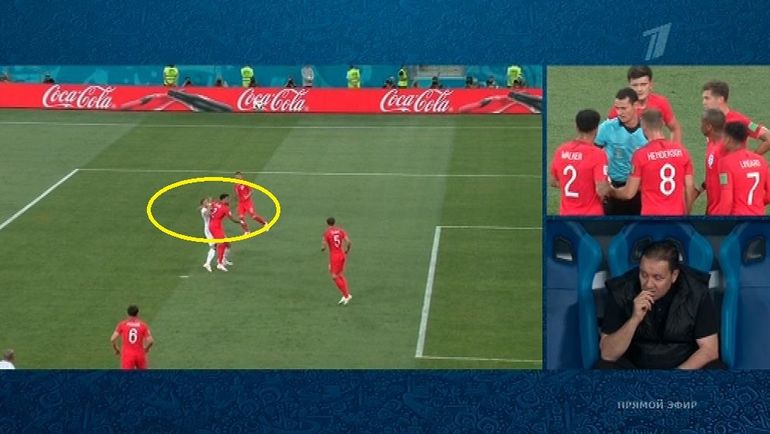 Кайл Уокер угодил отставленной в сторону рукой в лицо выбегавшему на верховую передачу Фахреддину Бен Юссефу. Кайл Уокер угодил отставленной в сторону рукой в лицо выбегавшему на верховую передачу Фахреддину Бен Юссефу.