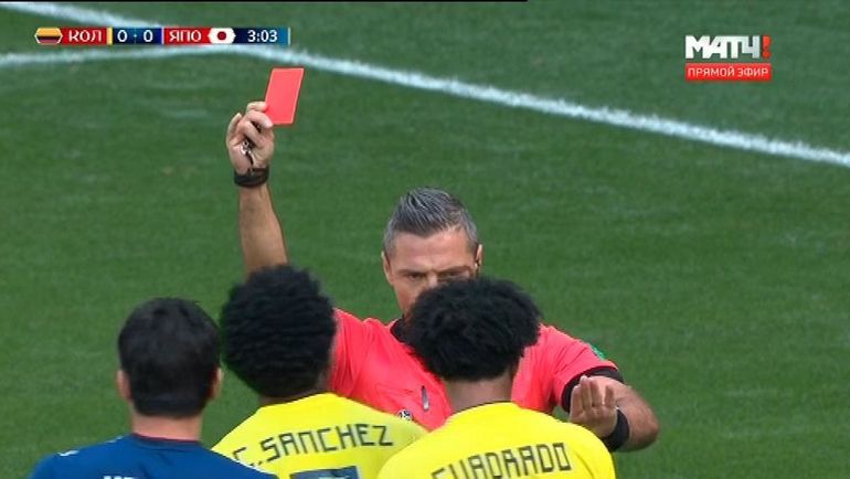 Пенальти в ворота Колумбии. Пенальти в ворота Колумбии.