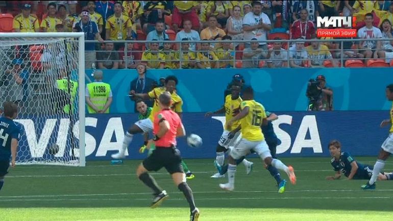 Пенальти в ворота Колумбии. Пенальти в ворота Колумбии.