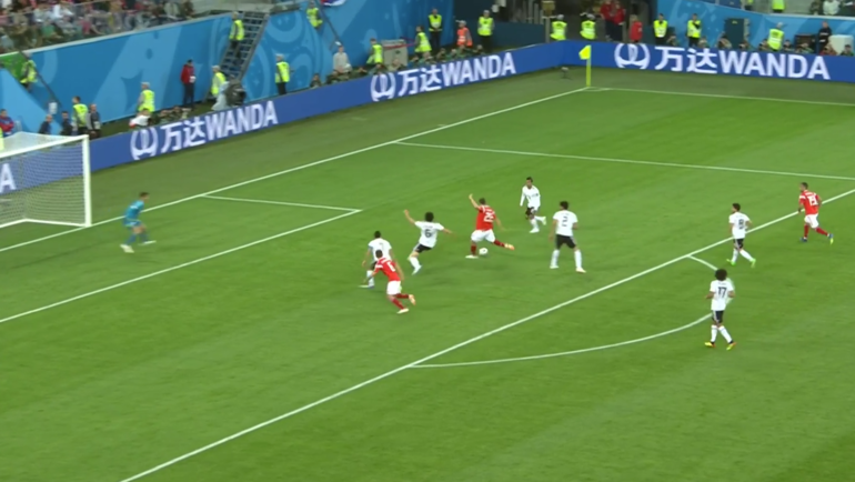 Россия – Египет: третий гол хозяев поля. Россия – Египет: третий гол хозяев поля.