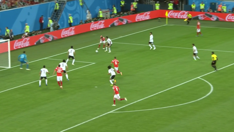 Россия - Египет: второй гол. Россия - Египет: второй гол.