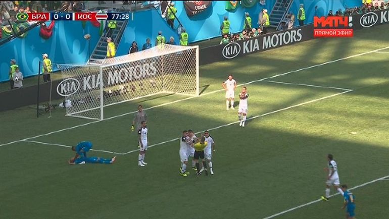 78-я минута матча Бразилия - Коста-Рика. 78-я минута матча Бразилия - Коста-Рика.