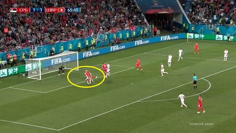 66-я минута матча Сербия - Швейцария. 66-я минута матча Сербия - Швейцария.