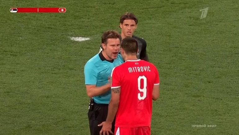 66-я минута матча Сербия - Швейцария. 66-я минута матча Сербия - Швейцария.