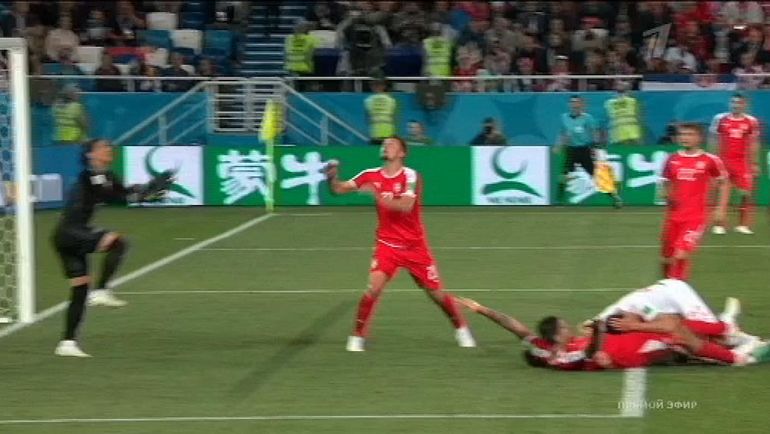 66-я минута матча Сербия - Швейцария. 66-я минута матча Сербия - Швейцария.