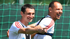 Среда. Новогорск. Тренировка сборной России. Сергей ИГНАШЕВИЧ (справа) и Алан ДЗАГОЕВ.