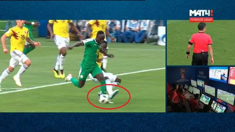 16-я минута матча Сенегал - Колумбия. 16-я минута матча Сенегал - Колумбия.
