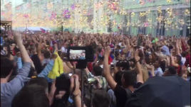 Как на Никольской встретили победу сборной России